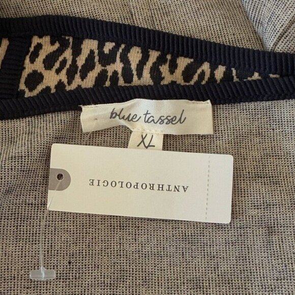 ANTHROPOLOGIE Blue Tassel Leopard Corset Cami Top Size XL NEW - Picture 5 of 6